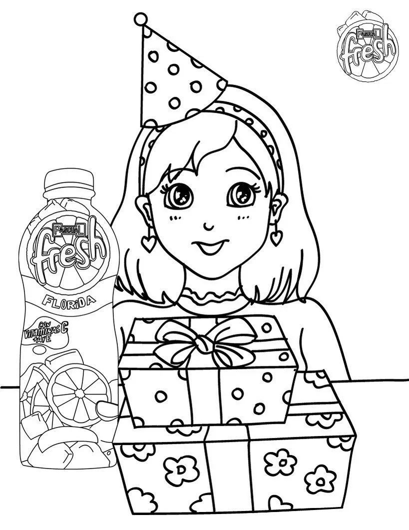 Dibujo para colorear fiesta con PASCUAL FRESH - Dibujos para colorear ...