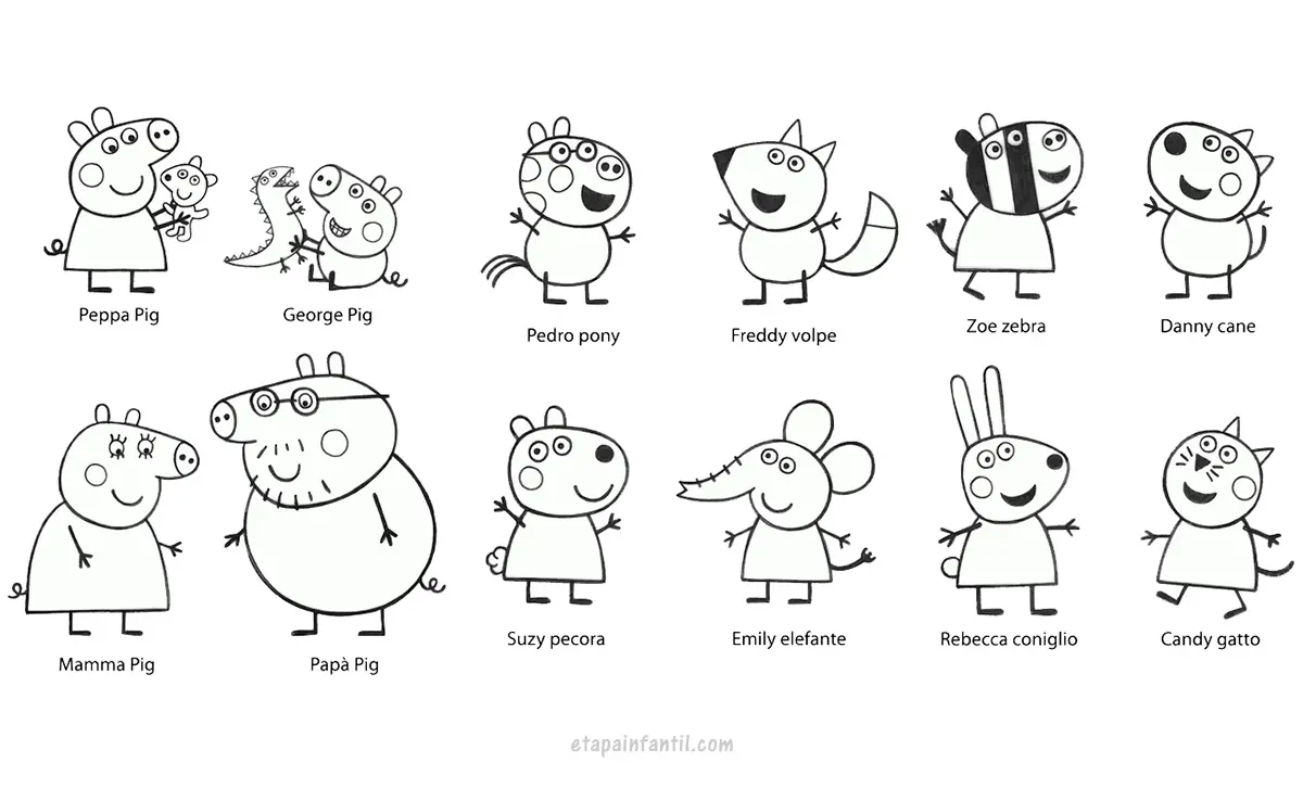 Dibujos para colorear de Peppa Pig - Etapa Infantil