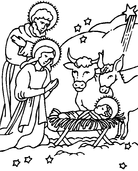 Dibujos para colorear de Pesebre, nacimiento, portal de belen ...