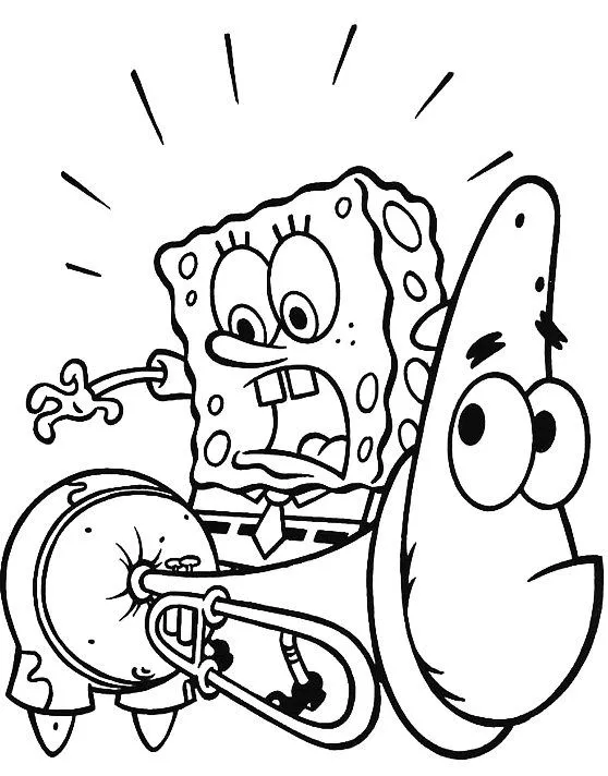 dibujos y colorear: pintar y colorear bob esponja