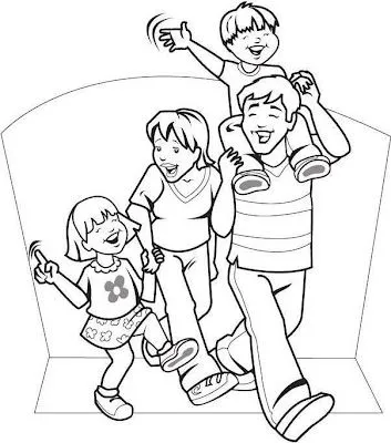 DIBUJOS PARA COLOREAR PINTAR IMAGENES: DIBUJOS DE LA FAMILIA PARA ...