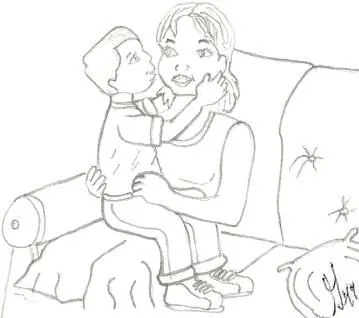 DIBUJOS PARA COLOREAR PINTAR IMAGENES: HIJO SALUDANDO A SU MAMA ...