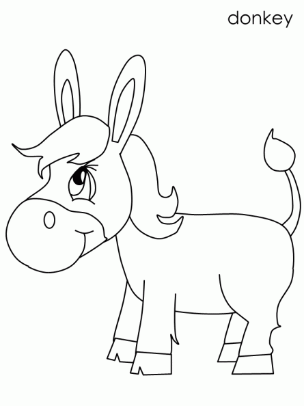 Burro animado para colorear - Imagui