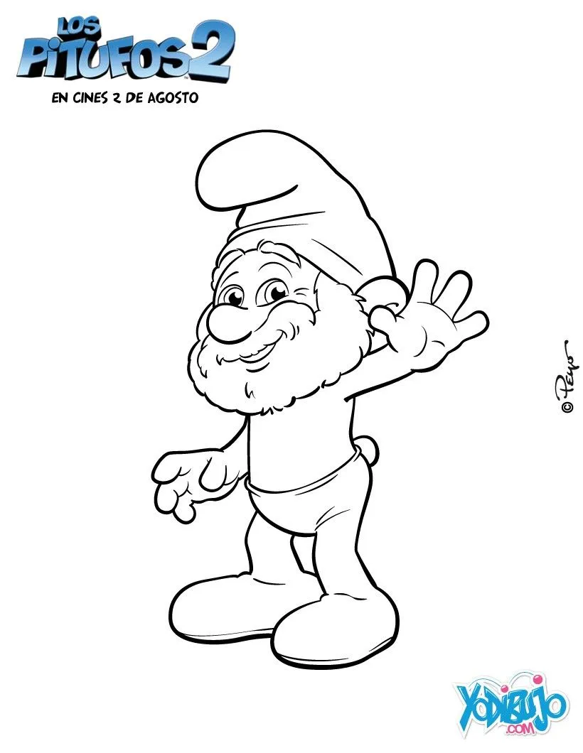 Dibujos para colorear LOS PITUFOS - Papá Pitufo