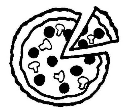 DIBUJOS PARA COLOREAR PIZZAS | Dibujos para colorear