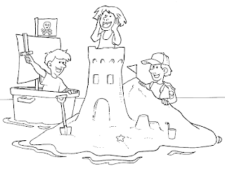 Dibujos para imprimir y colorear: Playas para colorear