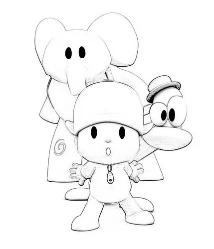 Dibujos para colorear: Pocoyo y sus amigos para colorear