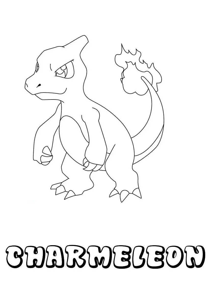 Dibujos para colorear POKEMON FUEGO, Pokemon Charmeleon para imprimir