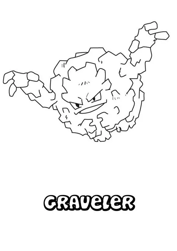 Dibujos para colorear POKEMON, Pokemon Graveler para imprimir