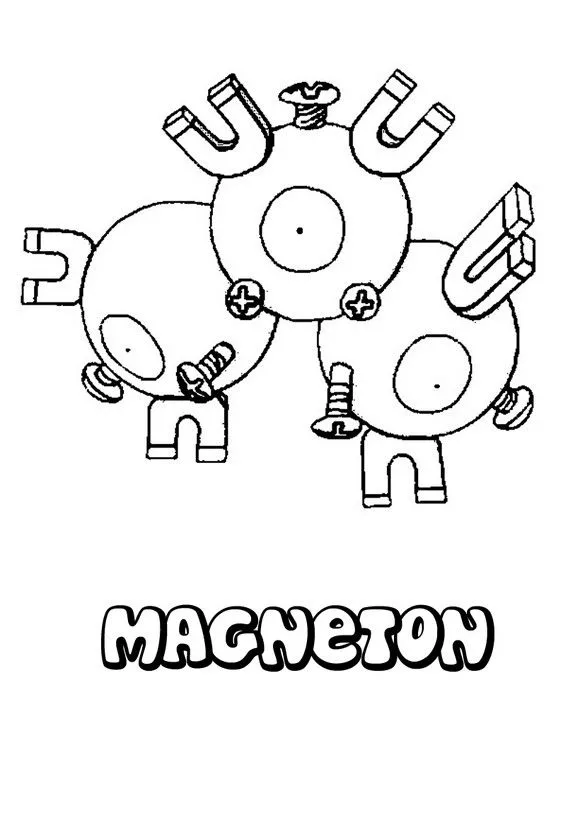 Dibujos para colorear POKEMON, Pokemon Magneton para imprimir