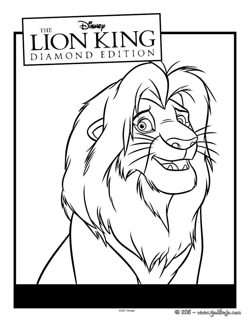 Dibujos para colorear REY LEON, MUFASA para imprimir