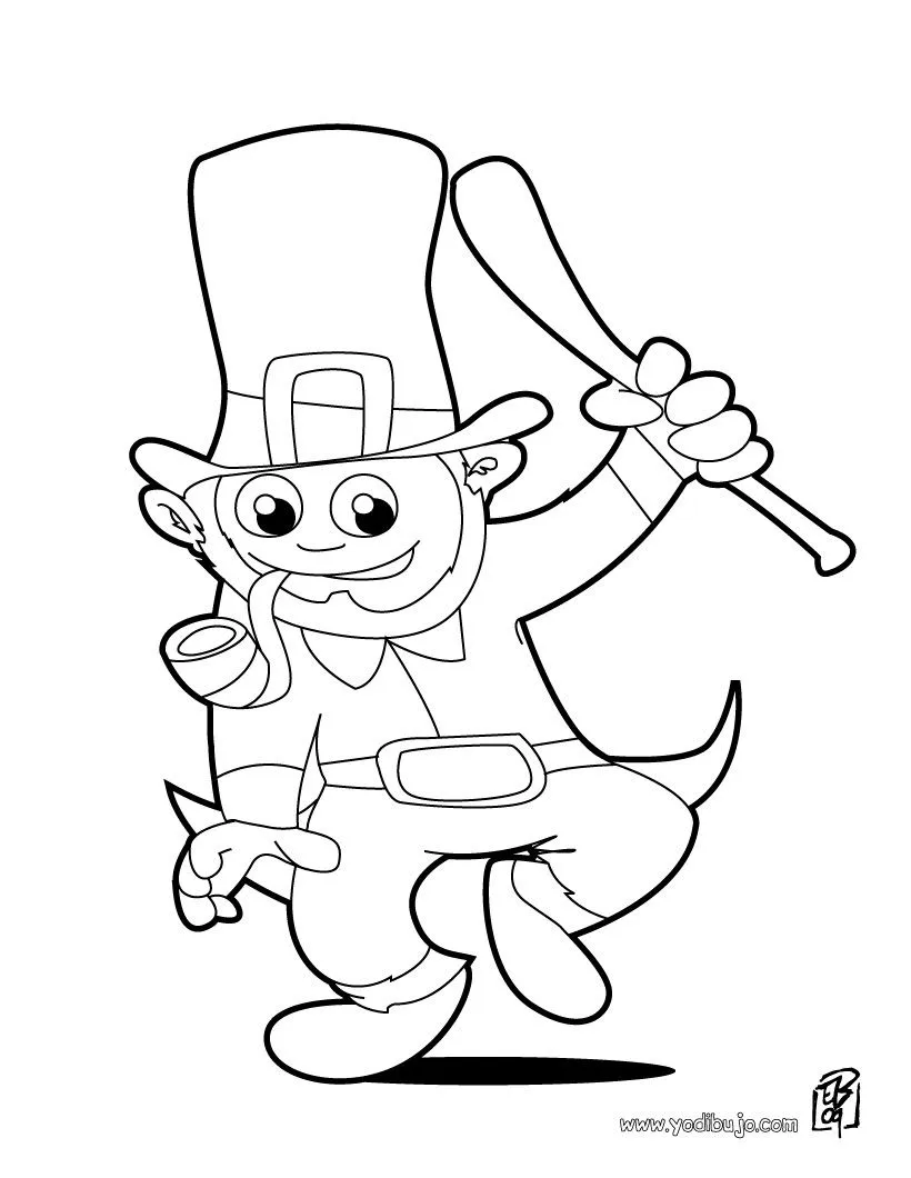 Dibujos para colorear SAN PATRICIO, Duende Leprechaun para imprimir