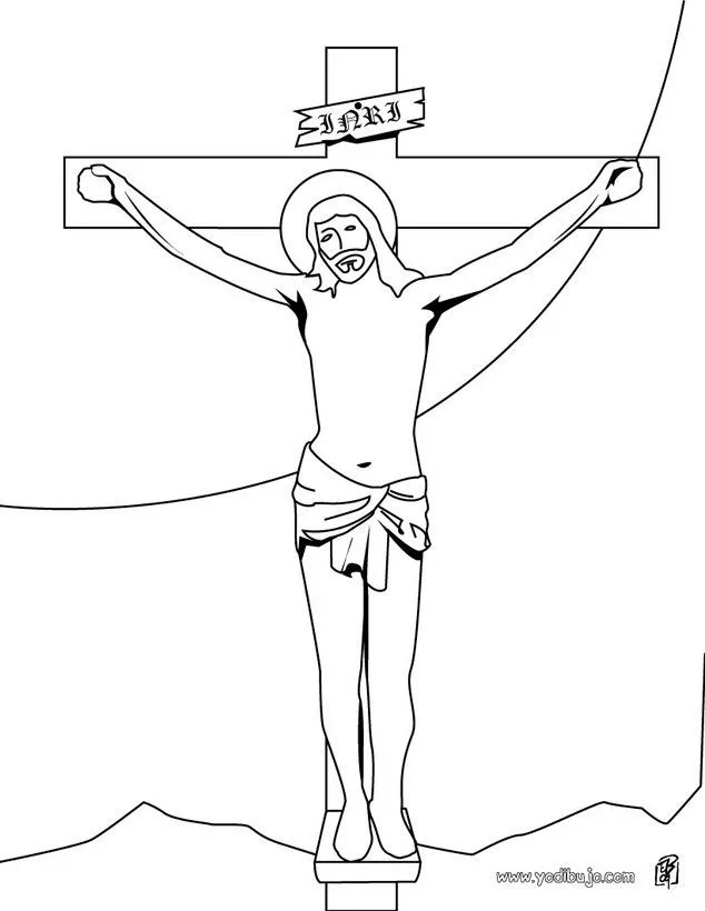 Dibujos para colorear SEMANA SANTA, Crucifixión de Jesús para imprimir