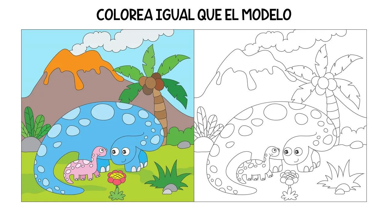 Dibujos para colorear siguiendo el modelo