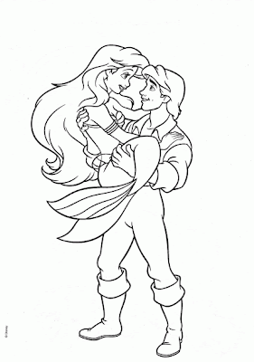 DIBUJOS PARA COLOREAR: LA SIRENITA ARIEL Y EL PRINCIPE DIBUJO PARA ...