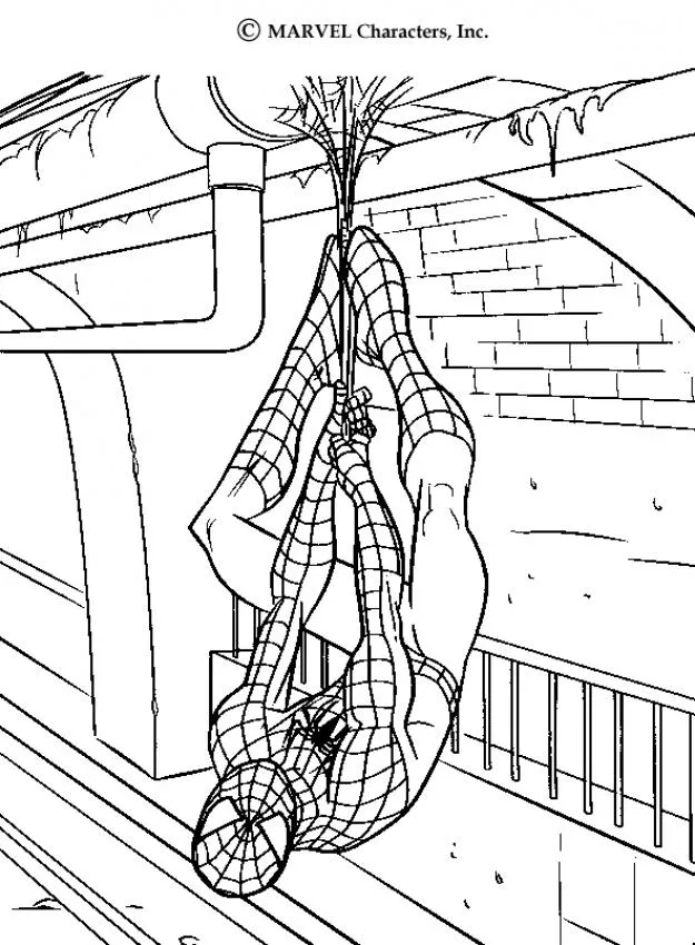 Dibujos para colorear SPIDERMAN, Spiderman en el metro para imprimir