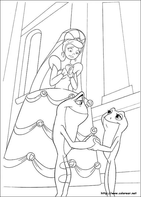 Dibujos para colorear de Tiana la Princesa y el sapo