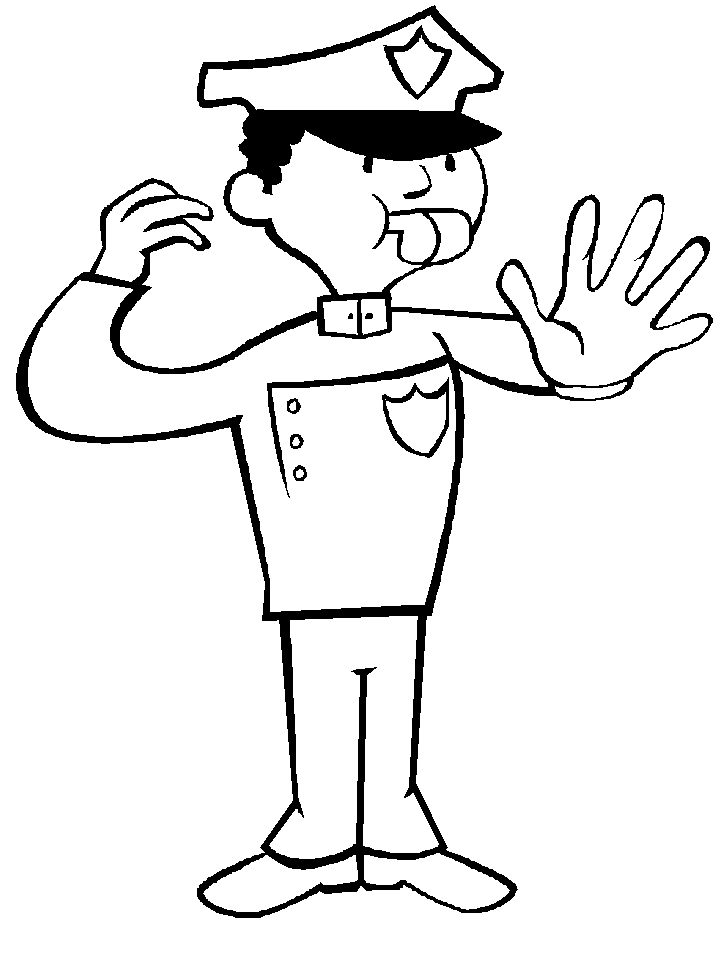 Dibujo de Policia de Tránsito ~ Dibujos para Colorear Infantil