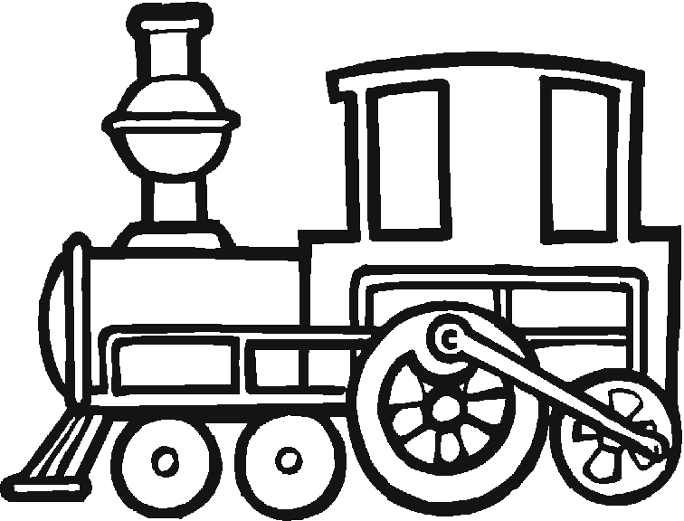 Dibujos para colorear: Tren locomotora infantil para pintar