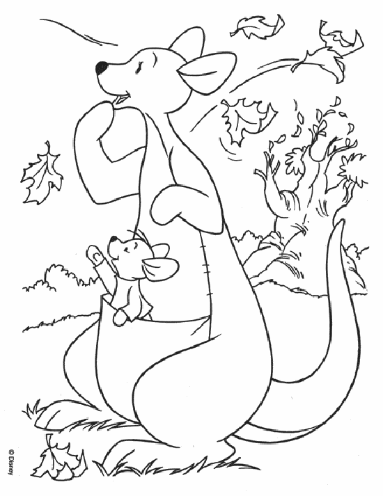 DIBUJOS PARA COLOREAR DE WINNIE THE POOH:MAMA CANGURO KANGU Y SU BEBE ...