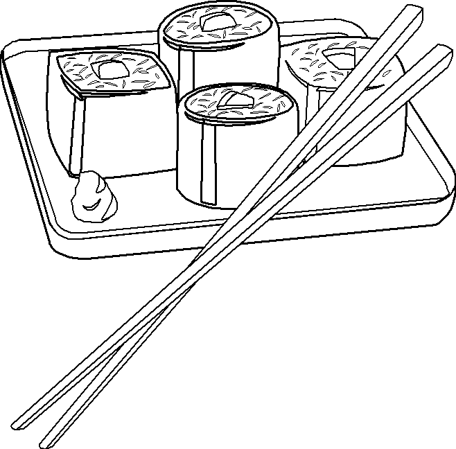 Dibujos de comida japonesa para colorear