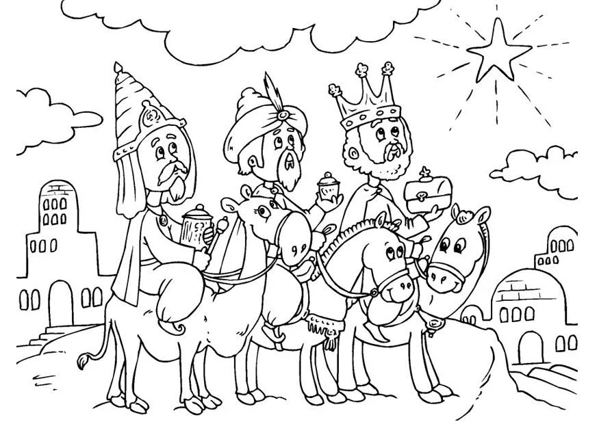 Dibujos Cristianos Para Colorear: Dibujo de Los Reyes Magos para ...