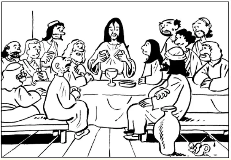 Dibujos Cristianos Para Colorear: La Ultima Cena para colorear