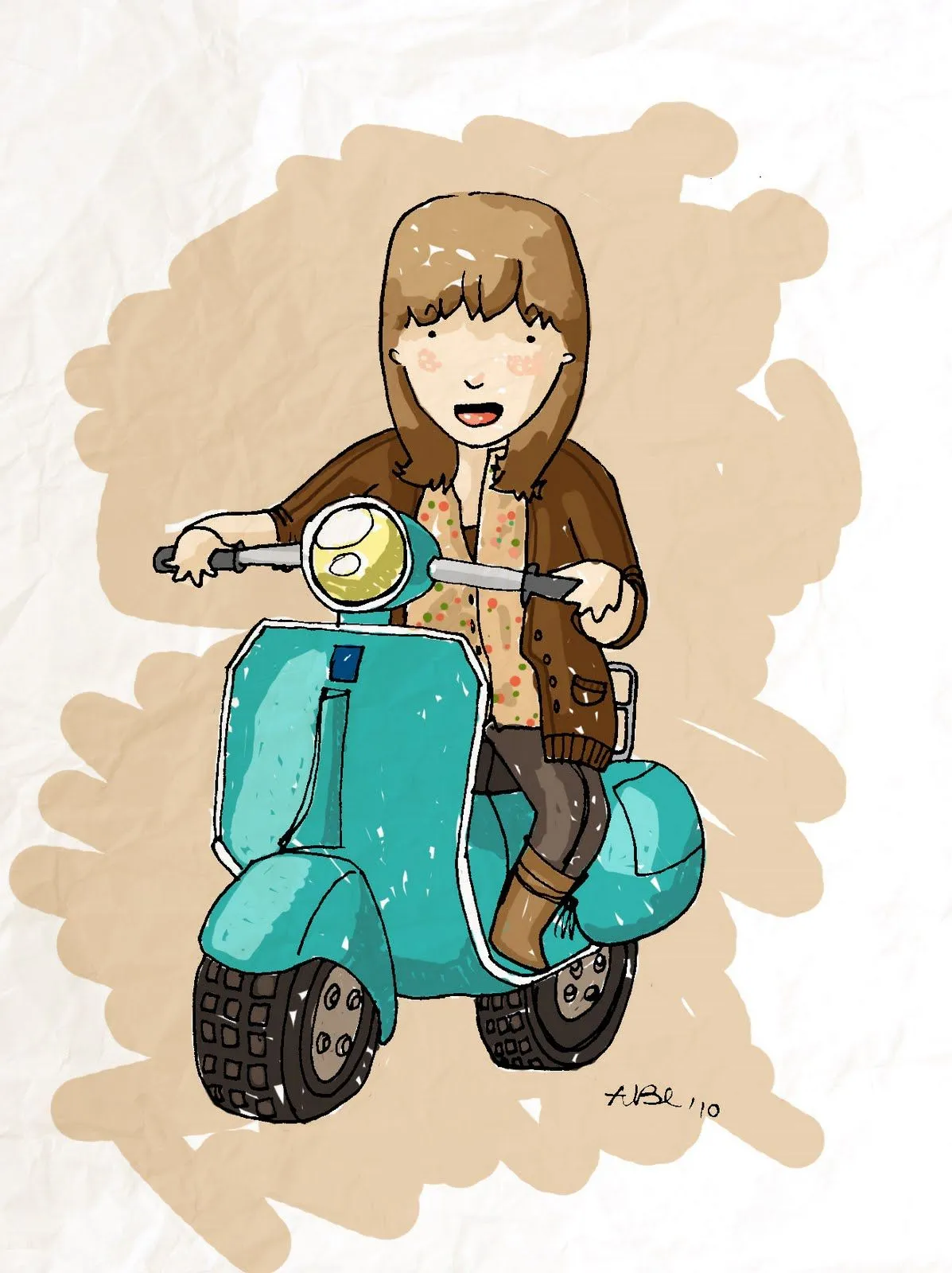 Dibujos en un cuaderno: Vespa 53