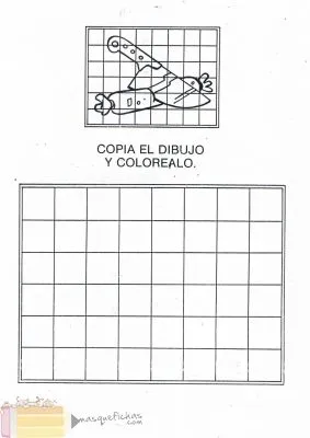 Dibujo en cuadrícula - Fichas infantil - Más que fichas