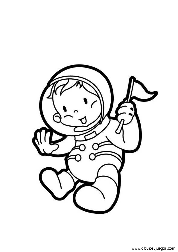 dibujos-de-astronautas-001 | Dibujos y juegos, para pintar y colorear