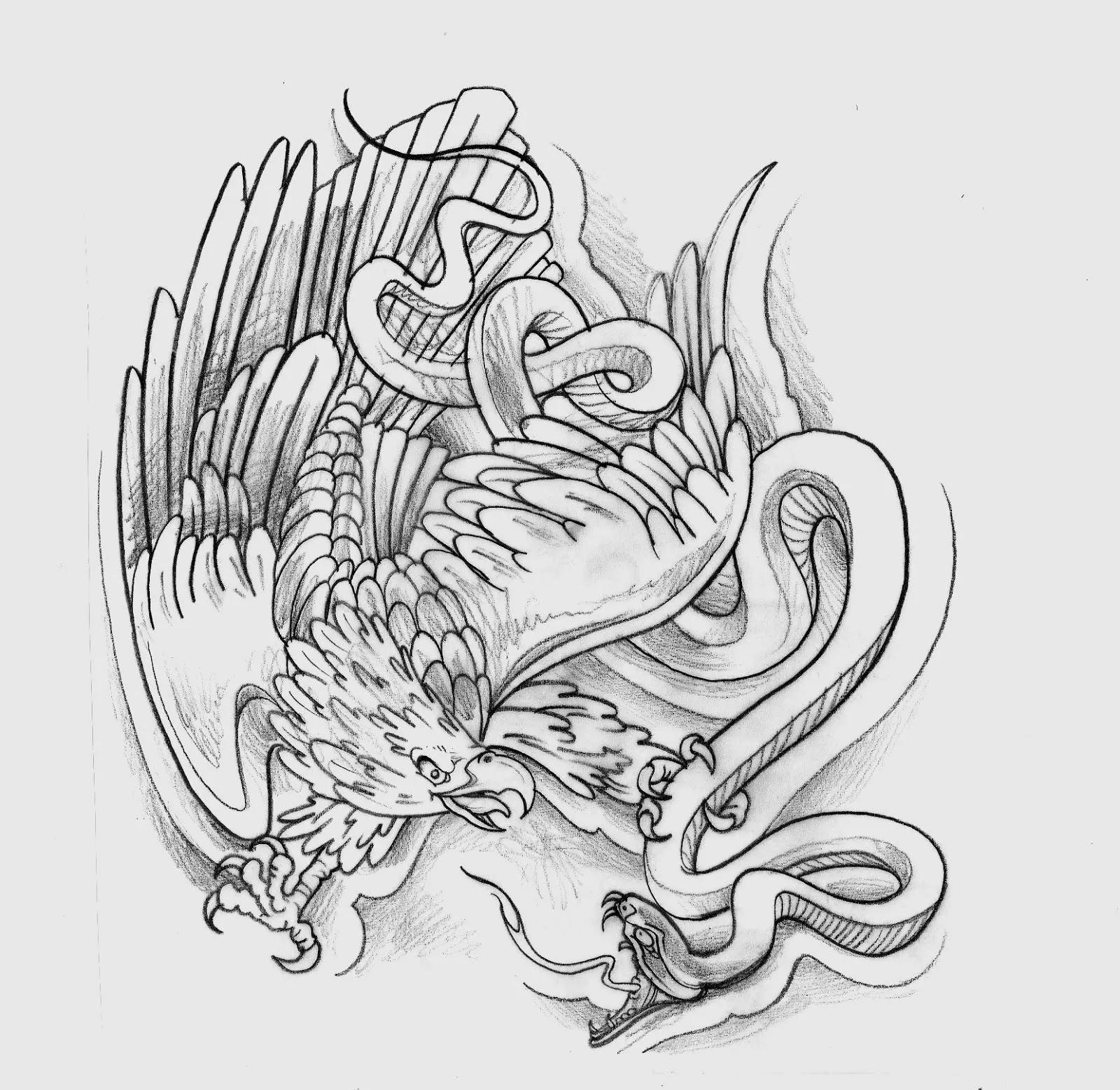 MIKERU TATTOO STUDIO: Boceto para joshua Aguila vs Serpiente