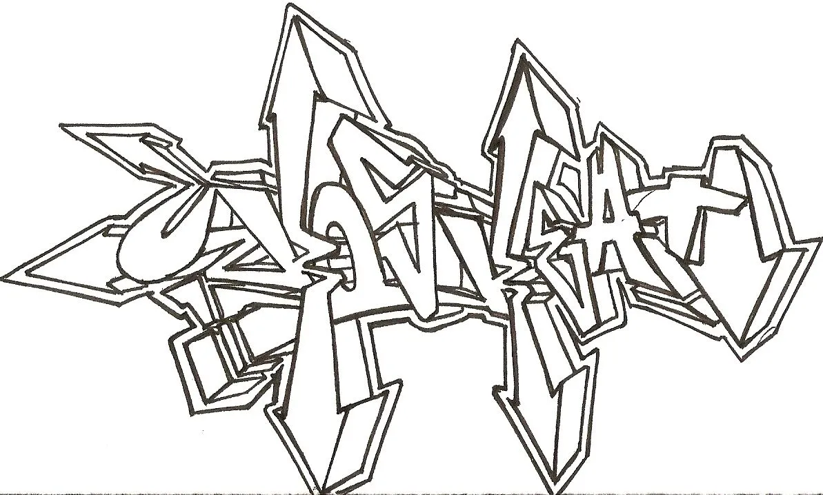 Dibujos de graffitis para colorear - Dibujos para colorear - IMAGIXS