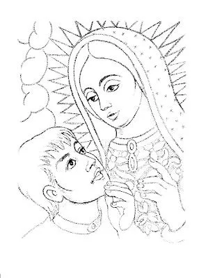 ... TUS DIBUJOS: Dibujo de Virgen de Guadalupe y Juan Diego para colorear