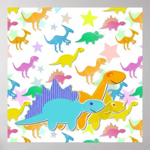 Poster de los dinosaurios del dibujo animado del c | Zazzle