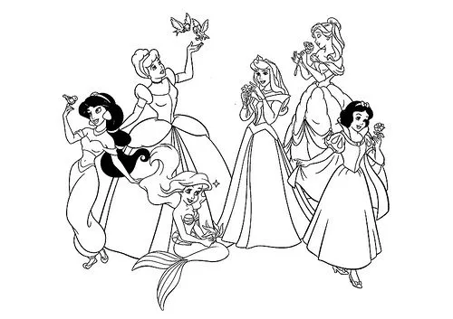 Dibujos de Disney Princesas para colorear ~ Portal de Manualidades