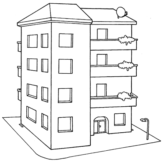 Dibujos de edificios fáciles para colorear | Colorear imágenes