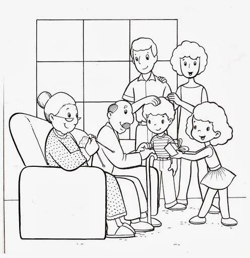 Dibujos de Familia para colorear ~ Dibujos para Colorear Infantil