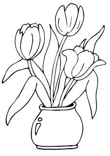  ... de flores para imprimir y colorear: Dibujo de un florero para colorear