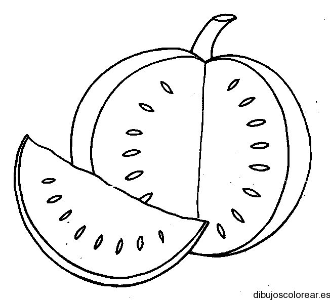 Dibujo de una manzana partida en dos | Dibujos para Colorear