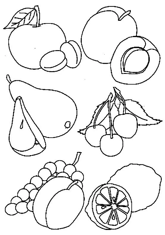 Frutas en inglés para colorear con sus nombres - Imagui