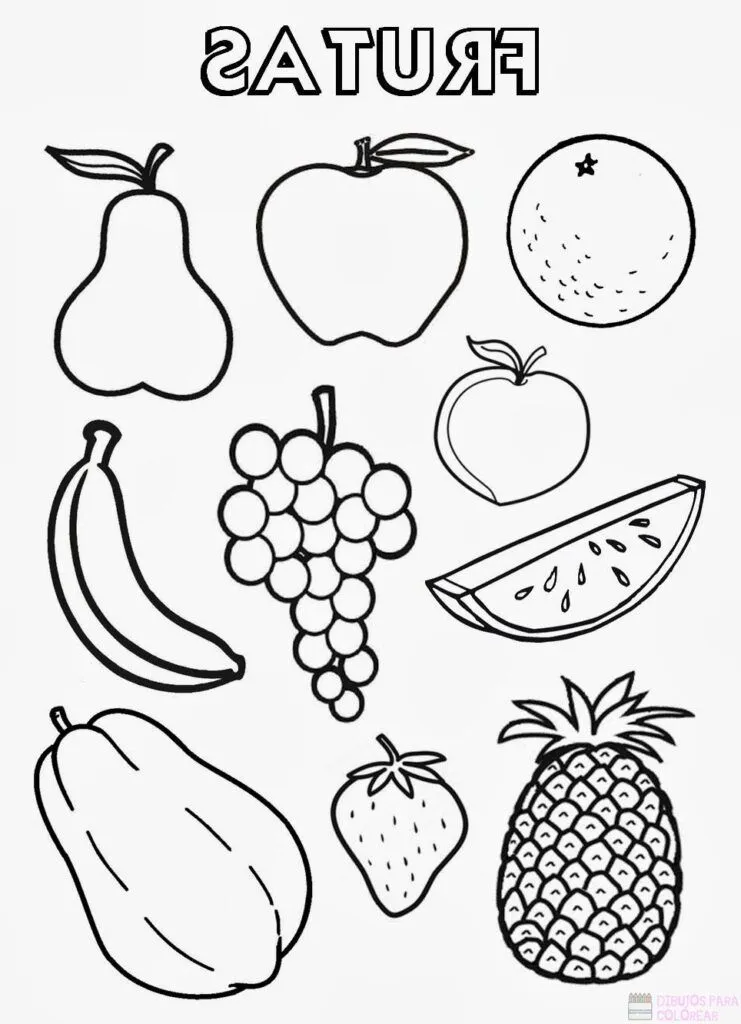 ᐈ Dibujos de Frutas【TOP 30】Un delicioso boceto – Dibujos para Colorear