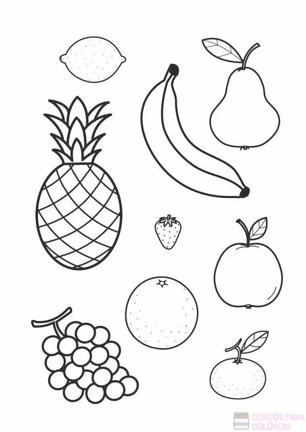 ᐈ Dibujos de Frutas【TOP 30】Un delicioso boceto – Dibujos para Colorear
