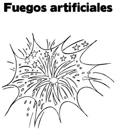 DIBUJOS DE FUEGOS ARTIFICIALES PARA PINTAR