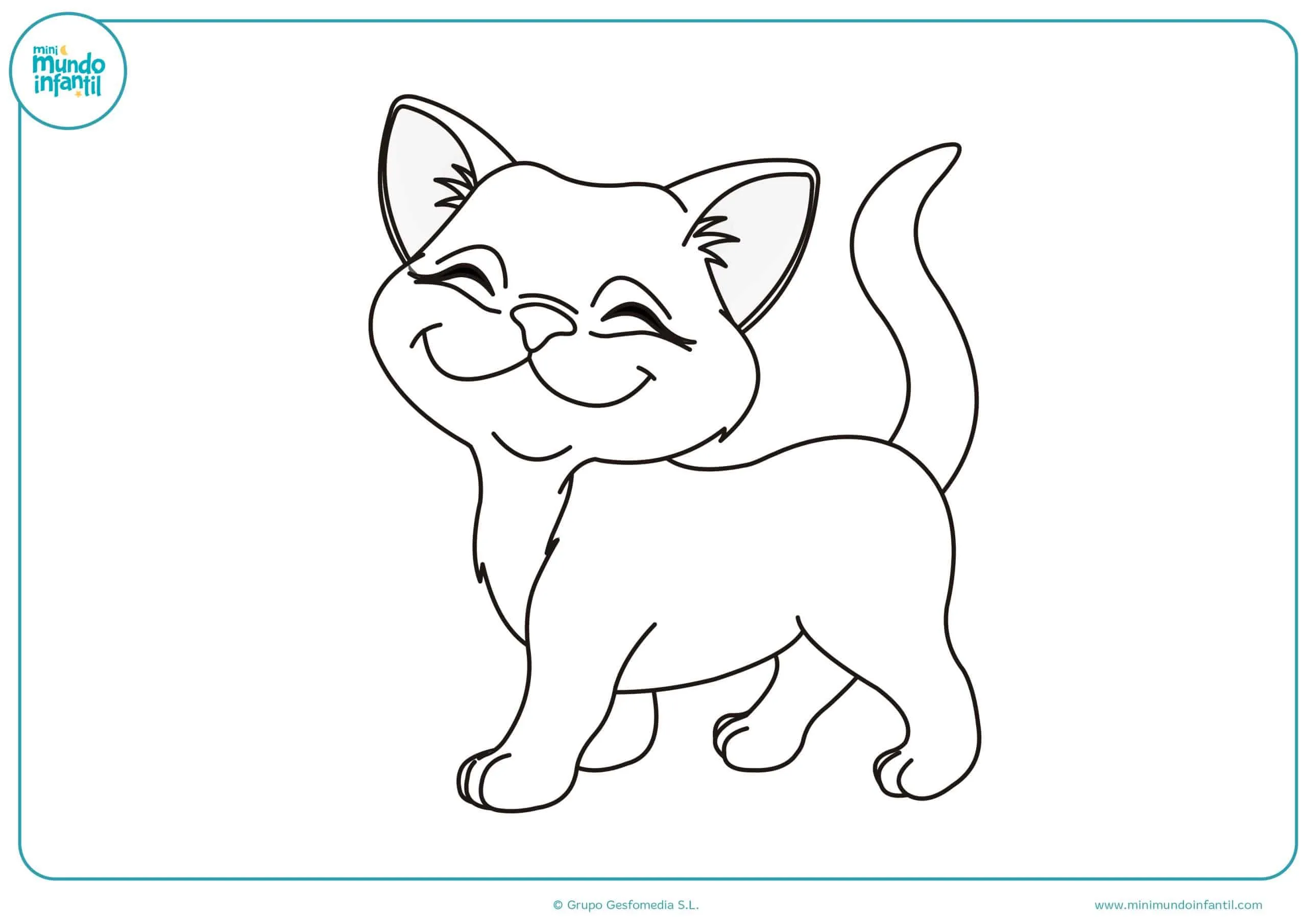 Dibujos de gatos para imprimir y colorear - Mundo Primaria