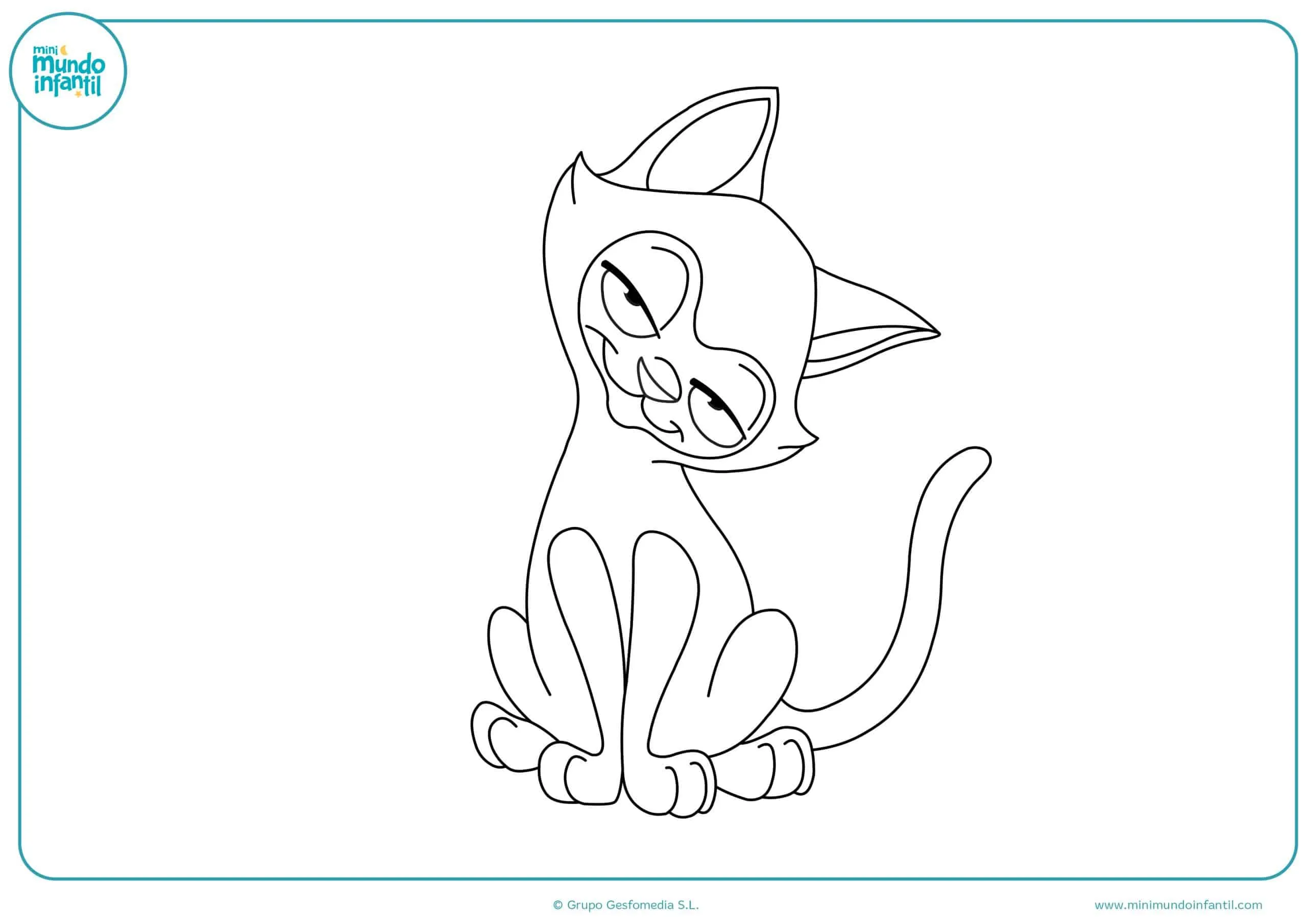 Dibujos de gatos para imprimir y colorear - Mundo Primaria