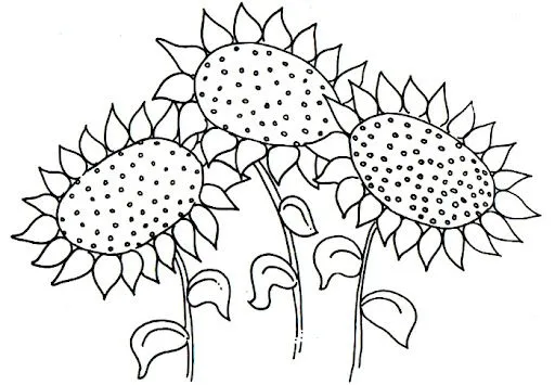 DIBUJOS DE GIRASOLES PARA COLOREAR | Dibujos para colorear