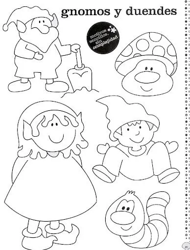 DIBUJOS DE GNOMOS Y DUENDES PARA COLOREAR