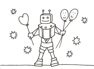 Dibujos gratis para imprimir y colorear de robots 圖片, 上色