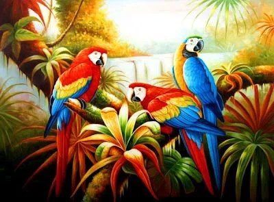 Dibujos de guacamayas para pintar en óleo - Imagui