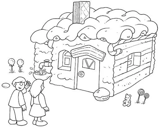 DIBUJOS DE HANSEL Y GRETEL PARA COLOREAR